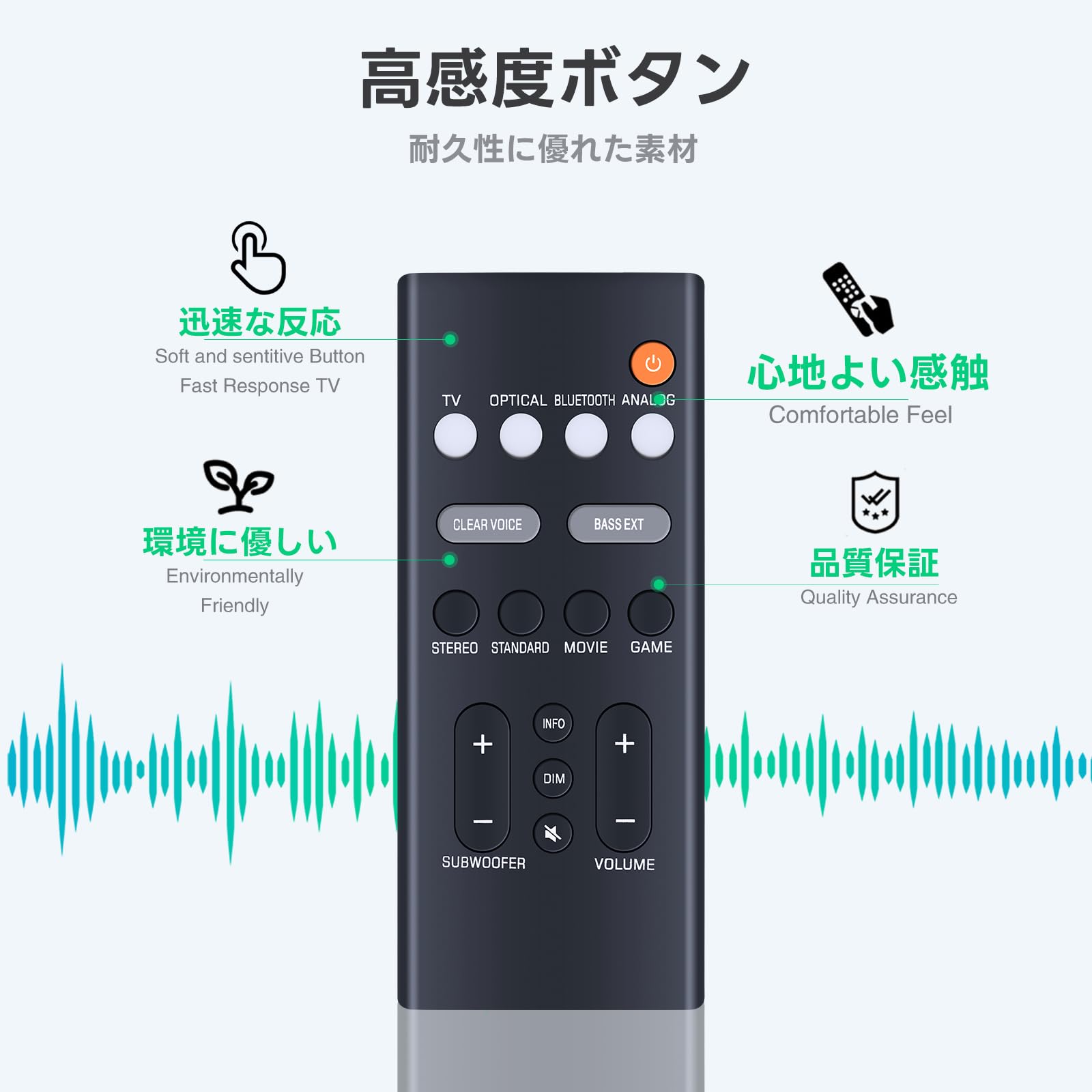 Amazon | サウンドバーリモコン VDQ7610 for YAMAHA サウンドバー SR